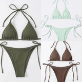 2023 New Sexy Three-Point Small Pit Strip Split Swimsuit Bikini