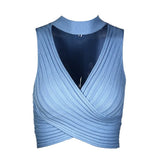 Women's Summer Ins Hanging Neck Hot Babes Knitted Blouse Outside Wearing Ladies Small Sling