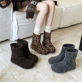 ~ Increase In Height ~ French Boken Wool Boots Women's Boots New Cotton Boots In Autumn And Winter