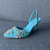 Cm Light-Mouthed Sharp White Wedding Sandals Fine Heel Size Size Diamond Chain Wedding Shoes Wedding Shoes Wedding