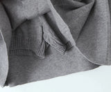 Knit Buttoned Long Sleeve Top And Pleated Mini Skirt-Outfit