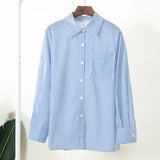 Zingj Striped Shirt 2024 New Fashion Versatile Loose Polo Striped
