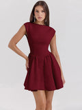Short Sleeve Backless Mini Dress- Outfit