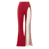 Women Autumn Winter High Waist Mesh See Through Flare Long Pants Bottoms 2021 Fall Clothes Wholesale Items