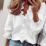 Boho Floral Print Slim Shirt Office Lady Retro Tops Women Casual Short Sleeve Sexy V-neck Ruffles Blouse 2020