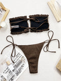 Zingj Single Swimsuit 2024 Split Swimsuit Sexy Swimsuit Solid Color Low Waist Bikini