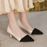 Women's Shoes 2025 Spring And Autumn New Korean Version Of The Color Light Mouth With High Heels Fashion Small Fragrant Wind Single