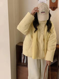 2024 Winter New Korean Version Sweet Shawl Small Down Jacket Female Thick Bread Clothing White Duck Down Coat Tide-Outfit
