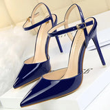 Shoes Fashion Sandals Women 2021 Patent Leather High Heels Women Sandals Summer Heeled Sandals Pointed Toe Women