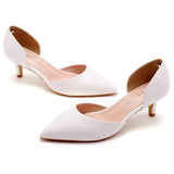 Cm Fine Tip Pointed Sandals Low Heel Low-Size Single-Shoe Women's Two-Siped Hollow Women's Shoes Wedding