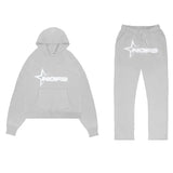 High Street Tide Card Letter Printed Sweaters Set For Men And Women Hip Hop Street Loose Hooded