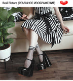 Onlymaker Women Pumps Mary-Jane Platform Black Pink Chunky 16CM High Heels Ankle Strap Dress Party Hoof Heel Plus Size