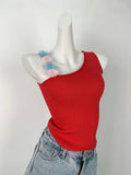 Zingj Color Lemon Yellow Vest Female Dopamine Wear With Stereo Flower Sling Handmade Hook Flower Diagonal Shoulder