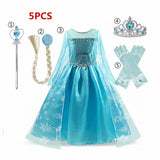 Girl Princess Dresses Beauty Belle Cosplay Costume Snow Christmas Halloween Princess Dress up Children Party