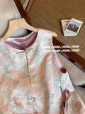 Chinese Style Printing Bandage Design Feeling Vest Women's Dress Gentle And Fashionable To Wear Sleeveless