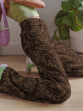 SUCHCUTE Vintage Print Straight Jeans Hight Waist Casual Streetwear Women Baggy Denim Trousers Harajuku Pants Grunge