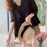 Summer Lace Women Shirts and Blouses 2023 Korean Stylish Half Sleeve Cardigan Hollow Cotton Fashion Sunscreen Tops