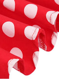 Summer Midi Skirt Runway Vintage Rockabilly Sundress Red Womens Sexy Pinup 50S Cotton Polka Dot Pattern Skater