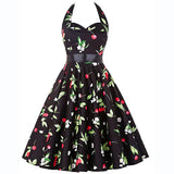Print Vintage Dress Women 2021 Summer Pin Up Sundress 50s 60S Rockbility Robe Femme Sexy A-Line Party Dress Vestidos