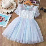 Clothing Sets 2021 Summer Princess Girl Bling Star Flamingo Top + Unicorn Print Dress 2pcs Set Children Clothing