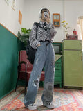 Women Loose Vintage Pants Girl Fashion Harajuku Baggy Jeans Casual Funny Clothing Ins Gothic Trousers Summer Straight