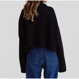 Black High Neck Knitted Sweater- Outfit