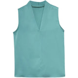 New Satin Simple Fashion V-Collar Slim Slim Inside Wearing A Vest