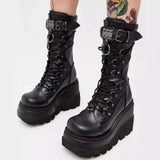 And Knight Boots 2025 New Large-Size Punk Style Handsome Mid-Sleest Boots