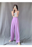 Summer Suit Pants Spring Office Lady New Autumn Candy Solid High Waist Female Straight Long