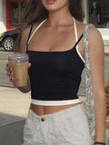 Contrast Color Tie Up Cami Top- Outfit