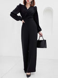 Version Of The V-Necked Temperament Jumpsuit Women's Fashion Waist Thin Professional