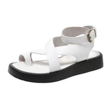 New Large-Size Toe Polyurethane Thick-Soled Leisure Outside The Roman Wind Wearing Ring-Foot Buckle Women's
