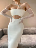 Summer Bodycon Dress White Women Party Dress 2022 New Arrivals Off The Shoulder Sequin Dress Evening Club Night