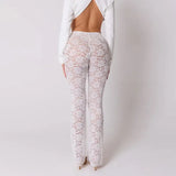High Waist Sheer Lace Pants-Outfit