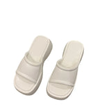 Summer New Thick Bottom Slippers Women Wear Temperament High With One-Drag Small Cake Slope And Half