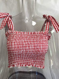 Autumn Tube 2020 New Crop top Women Bow Tie Strap Ruched tank Top Lettuce Edge Elastic Camis 17