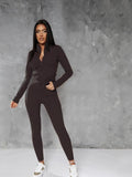 Two Piece Tracksuit Set Long Sleeve Zipper Jacket with Sweatpants Sweatsuit Jogger Workout Set Activewear Skinny