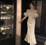 Vintage Luxury Midi Dresses for Women 2023 Autumn New France Sexy Fashion Slim Bandage Party Wedding Formal Female