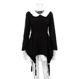 Zingj Autumn Women's High-End French Long-Sleeved Doll Collar Skirt Design Sense Niche Fake Two Dresses-Outfit