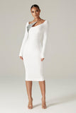 Sleeve Bandage Dress 2022 Christmas New Year White Bandage Dress Bodycon Women Sexy Sequined Party Dress Evening