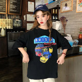 Women Harajuku Milk Printed Kawaii BF Couple Clothes Unisex Loose Long Summer Tee Top Womens Tshirt Korean Style