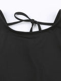 Lace Up Backless Cropped Tank Top- Outfit