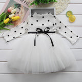 Sleeve Baby Girl Dress Newborn Infant Baby Princess Birthday Party Dress Polka Dot Tutu Ball Gown Autumn Baby Girl