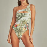 Sexy Solid Yellow One Piece Swimsuits For Female One Shoulder Women Swimwear Push Up Bathing Suits Bodysuits Beach