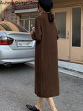 Vintage Long Knitted Dress Women Autumn Elegant Warm Black Sweater Dress Female Casual Bodycon Chic Fashion Y2k Dress