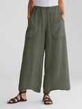 Cotton And Linen Casual Large Pocket
