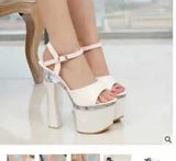 Zingj Foreign Keys Hate Day High Nightclub Super High Heels Sandals Women's Work Shoes Runway Show Pole Dancing Shoes Crystal