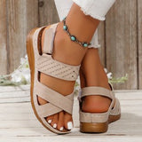 Asia Large-Size Magic Stick Thick Bottom Hollow Sandals Women's Slopes And Light Beach Cool