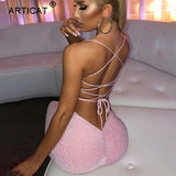 Long Backless Maxi Dress Women Spaghetti Strap High Split Bodycon Bandage Summer Dress Elegant Slim Party Dress