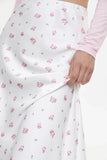 Satin Floral Midi Skirt- Outfit